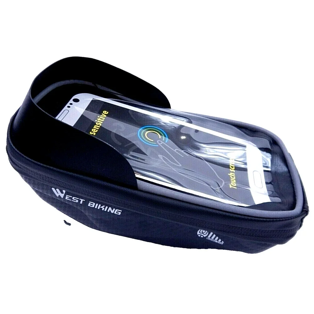 West Biking Bicycle Phone Bag Touch Screen Navigation GPS Black US Shipper